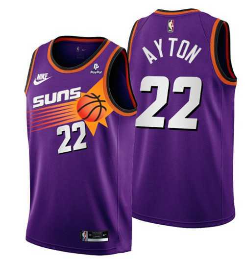 Mens Phoenix Suns #22 Deandre Ayton Purple Stitched Basketball Jersey Dzhi->phoenix suns->NBA Jersey